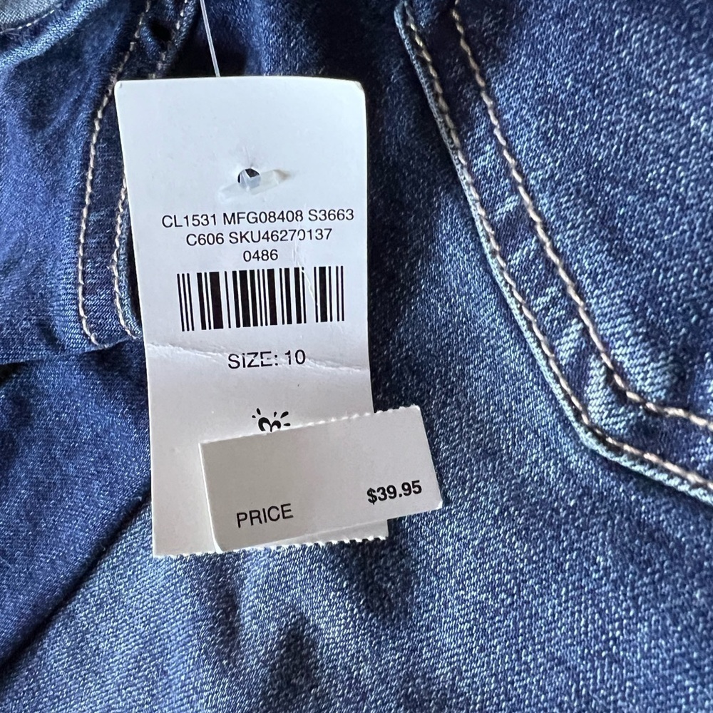 Girls Size 10 Justice Distressed Denim Overalls NWT - Picture 7 of 7